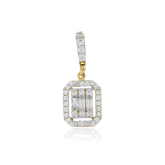 Baguette Cut Halo Charm