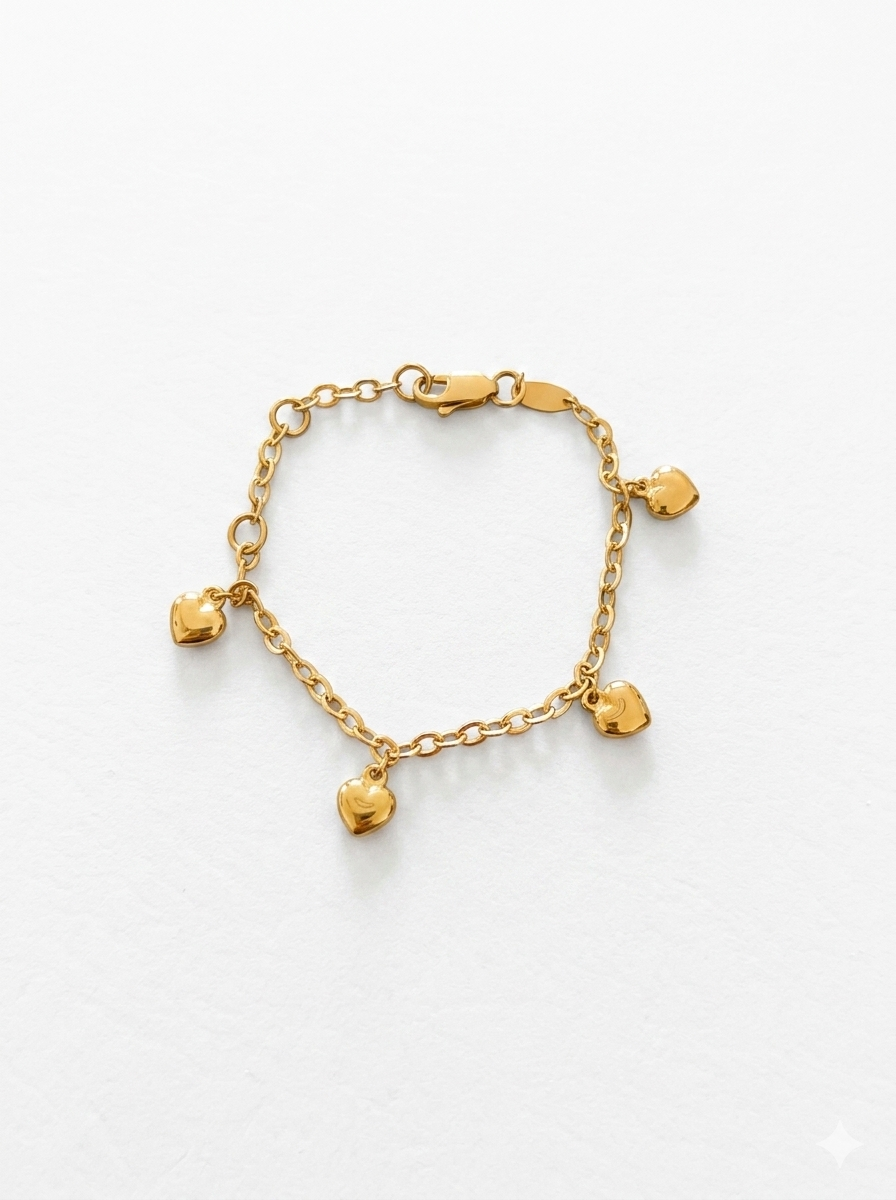 Mini Hearts Gold Bracelet