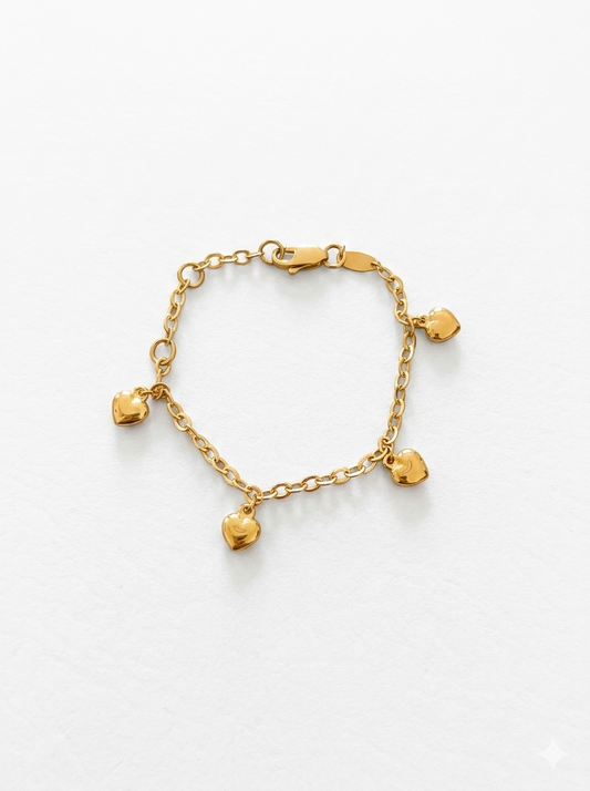 Mini Hearts Gold Bracelet