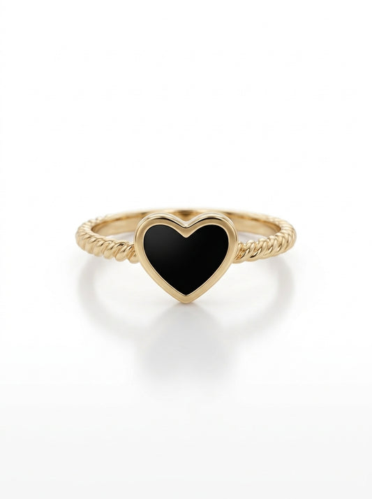 Midnight heart ring