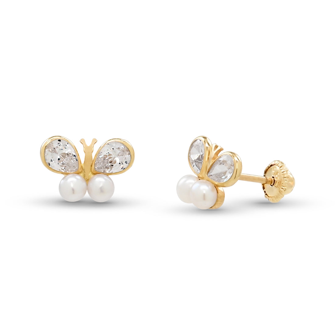 Pearly Butterfly stud earrings
